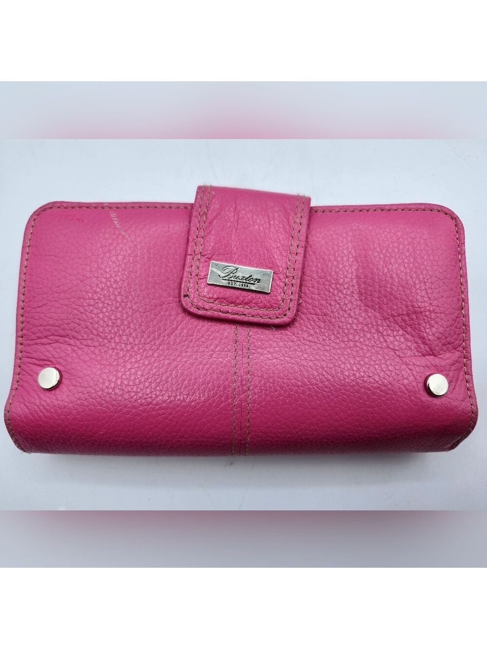 Buxton Pink Leather Wallet Wristlet